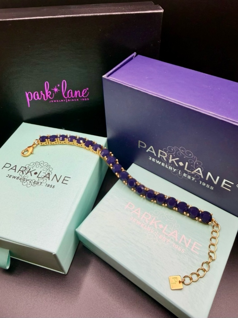 Park Lane Impression Large Bracelet - Indigo Navy & Gold Tone - NEW IN BOX